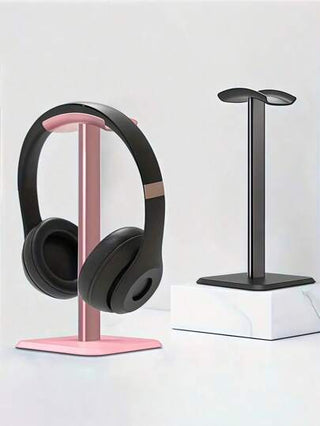 3 قطع حامل سماعات رأس من الألومنيوم الممتاز - حامل سماعات مكتبي رأسي، حامل أذن سطح المكتب من الألومنيوم، حامل سماعات رأس قوي ومنحني التصميم يناسب جميع سماعات الموسيقى - طراز كلاسيكي، متوفر باللون الأسود والأبيض والوردي