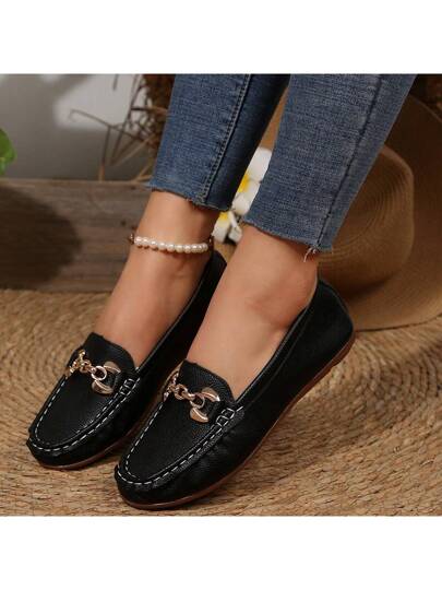 أحذية لوفر كاجوال منزلقة مسطحة للنساء مع قاع ناعم، أحذية خارجية مسطحة مضادة للانزلاق، خفيفة الوزن ومريحة للعمل/الاستخدام اليومي للأمهات متوسطات العمر