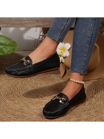 أحذية لوفر كاجوال منزلقة مسطحة للنساء مع قاع ناعم، أحذية خارجية مسطحة مضادة للانزلاق، خفيفة الوزن ومريحة للعمل/الاستخدام اليومي للأمهات متوسطات العمر