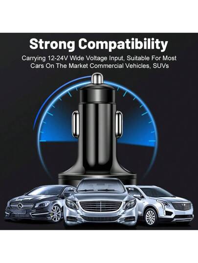 شاحن سيارة 100 وات متعدد المنافذ 6 في 1 مع شاشة عرض الجهد + كابل بيانات قابل للسحب 3 في 1 شحن سريع متوافق مع 16 برو ماكس/16 برو/16 بلس/16/15/14/13/12/11 ، S25/S24/S23/S22/S21/S20 الترا بلس، ملحقات السيارة