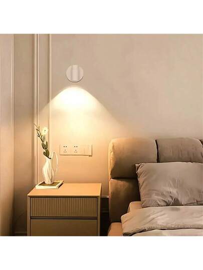 1 قطعة ، إضاءة جدارية قابلة للشحن بإضاءة LED ، بقاعدة مغناطيسية ، إضاءة لوحة ، ليلية ، مصباح قراءة جانب السرير ، إضاءة ليلية آمنة للعين بغرفة النوم ، قابلة للتعتيم ، لا تحتاج حفر ، قابلة للتدوير 360 درجة بلمس تحكم ، ببطارية قابلة لإعادة الشحن