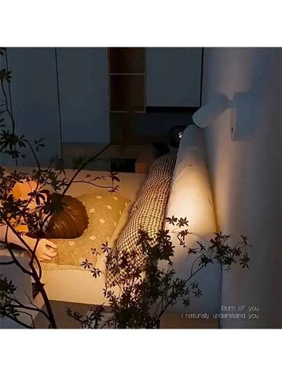 1 قطعة ، إضاءة جدارية قابلة للشحن بإضاءة LED ، بقاعدة مغناطيسية ، إضاءة لوحة ، ليلية ، مصباح قراءة جانب السرير ، إضاءة ليلية آمنة للعين بغرفة النوم ، قابلة للتعتيم ، لا تحتاج حفر ، قابلة للتدوير 360 درجة بلمس تحكم ، ببطارية قابلة لإعادة الشحن