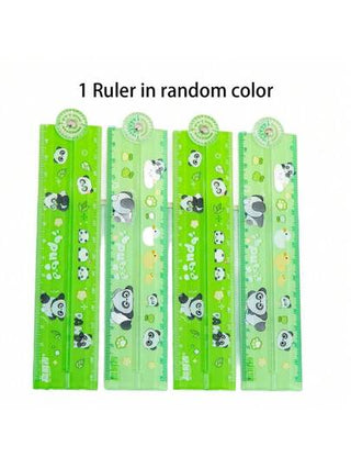 أدوات مكتبية ومدرسية قطعة واحدة مقياس دوار شكل دب باندا - أداة قياس قابلة للطي 30 سم مع منقلة للطلاب | أدوات رسم ورياضيات متعددة الوظائف، قرطاسية هندسية مدرسية، مستلزمات مدرسية، العودة إلى المدرسة