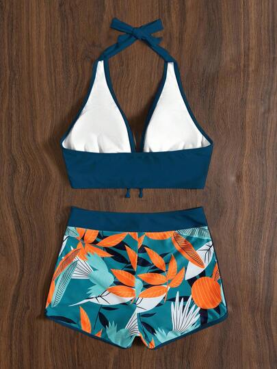 Swim Lushoire بكيني مجموعة ربطة العنق للنساء، طباعة عشوائية