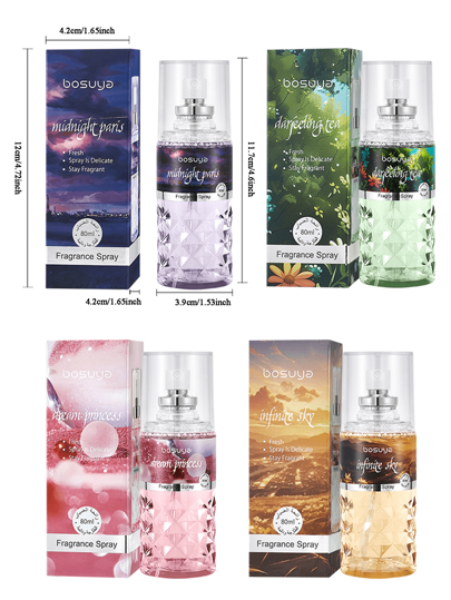 رذاذ معطر للأقمشة والغرف، برائحة الزهور والفواكه 80 مل، عطر طويل الأمد، معطر هواء، مناسب للاستخدام اليومي، تصميم محمول للغرفة المعيشة والنوم والمكتب والحمام والفندق وهدايا أعياد الميلاد