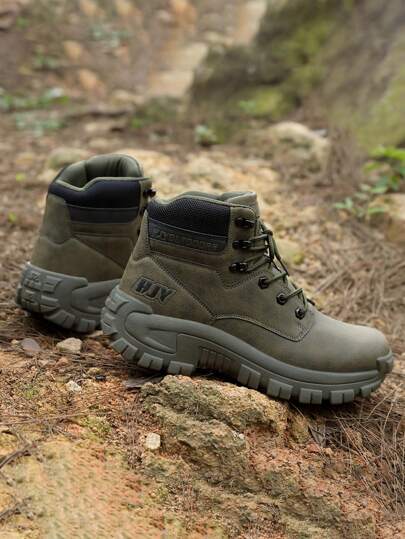 بوت تكتيكية عسكرية مقاومة للماء للرجال عالية الكاحل ، بوت دبابات من الجلد ، بوت походная خفيفة مضادة للانزلاق ، كاجوال