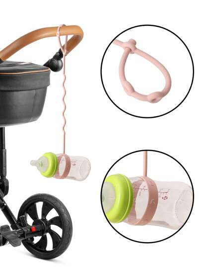 2 قطعة حبل سيليكون مانع للسقوط لزجاجات الأطفال، حزام سلامة قابل للتعديل للعب الأطفال، مناسب للعربة، مقعد السيارة، الكرسي العالي