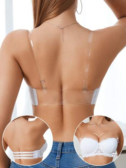 DesireSculpt حمالة صدر نسائية من الدانتيل بدون أسلاك، داعمة وبدون رؤية الحوائط، بنقشة بيضاء، مبطنة وبدون غرز، أشرطة قابلة للإزالة والتعديل ، إغلاق خفي من الخلف، للارتداء العام