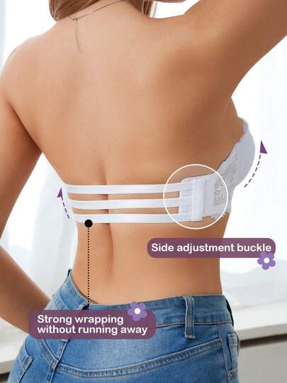 DesireSculpt حمالة صدر نسائية من الدانتيل بدون أسلاك، داعمة وبدون رؤية الحوائط، بنقشة بيضاء، مبطنة وبدون غرز، أشرطة قابلة للإزالة والتعديل ، إغلاق خفي من الخلف، للارتداء العام