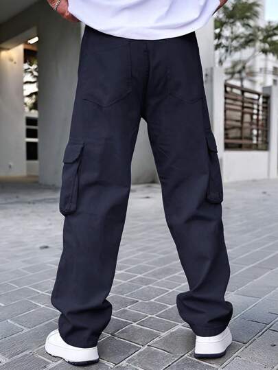 بنطلون كارجو فضفاض بساق مستقيمة على الطراز الأمريكي الرجعي، بجيوب كبيرة، بنطلون كاجوال عصري بجودة عالية، هدية رائعة للزوج/الحبيب