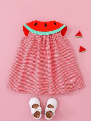 فساتين بيبي Persoplay Kids فستان أنيق وجميل للبنات الرضع مطبوع بطبعة البطيخ، بياقة متدلية، فستان أميرة مناسب للأنشطة الخارجية ،العطل،حفلات عيد الميلاد،حفلات الزي،التصوير الفوتوغرافي، الربيع/الصيف ،مناسب للعمر من 3 أشهر إلى 3 سنوات