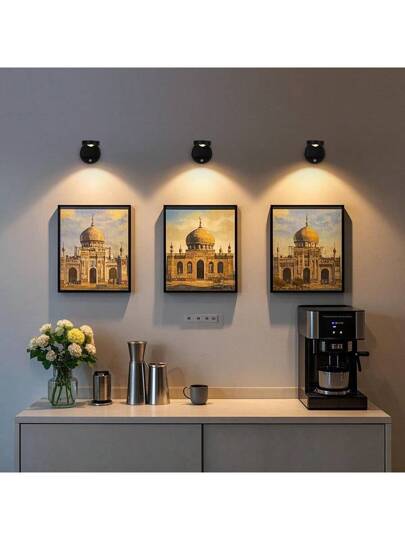 1 قطعة / 2 قطعة ضوء جداري بإضاءة تعمل بالحركة، إضاءة مبتكرة قابلة للشحن للاستخدام الداخلي، قابلة لضبط السطوع واللون، إضاءة ملائمة لإزاحة الصور والرسومات والمعروضات على الجدران في الحمام والردهات والصالات