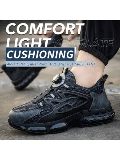 CEATSAFETV بوت أمان للعمل للرجال من CEATSAFETV ، بوت عمل مقاومة للثقوب ومضادة للانزلاق بطرف فولاذي، بوت رياضية صناعية مريحة للخارج ، للربيع والصيف