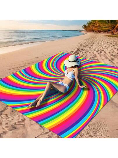 قطعة واحدة من بساط النزهة من مادة 100% بوليستر مقاوم للماء وسريع التجفيف وقابل للغسل في الغسالة، مناسب للتخييم والرحلات الشاطئية ، مصمم بنقوش أوراق خضراء وخطوط متموجة باللون الأسود والذهبي وبزهور وأوراق، خلفية خضراء فسفورية ، خيار ممتاز للاستجمام في...