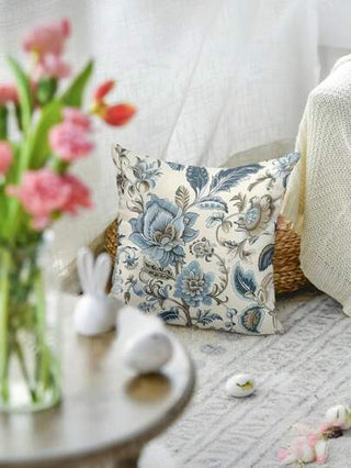 1/2/4 غطاء وسادة ريفي عتيق مزهريات ، أسلوب الصينية ، سحاب إغلاق، قابل للغسل في الغسالة، بوليستر - مثالي لديكور الربيع والصيف ،كنبة وغرفة النوم، مقاسات 15.7x15.7 ، 17.7x17.7 ، 19.7x19.7 بوصة