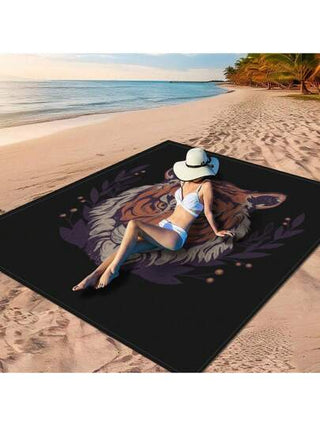 قطعة واحدة من "بساط نزهة رؤية البحر بالدولفين، بساط النزهة الأسود والذهبي، بساط النزهة النمر الأسود، بساط نزهة ظل الذئب ليلة القمر، بساط النزهة الهندسي الأسود والذهبي"، مصنوع من مادة البوليستر 100٪، ومقاوم للماء وسريع التجفيف، وقابل للغسل والغسل...
