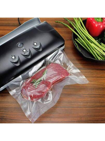 RAF 100 قطعة / 50 قطعة / 10 قطع أكياس تفريغ الهواء، أكياس تفريغ الطعام، أكياس تفريغ حفظ الأطعمة، أكياس تخزين محكمة الإغلاق بالتفريغ، أكياس تخزين بالتجميد والميكروويف، أدوات المطبخ المنزلية، وأكياس التفريغ المناسبة لماكينات التفريغ المختلفة