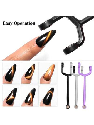 قطعة واحدة عبارة عن عصا مغناطيسية ثلاثية الوظائف قوية، أداة لتصميم أظافر القطة بالمغناطيس وأعمال الفن اليدوية