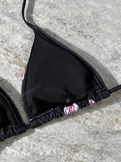 3 قطعة من طقم البكيني المطبوع بالأومبير الأزهاري للنساء، بكيني علوي قابل للتعديل، سروال متصل بأربطة جانبية، وتنورة ذات تغطية عالية للشاطئ وحفلات