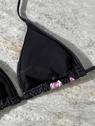 3 قطعة من طقم البكيني المطبوع بالأومبير الأزهاري للنساء، بكيني علوي قابل للتعديل، سروال متصل بأربطة جانبية، وتنورة ذات تغطية عالية للشاطئ وحفلات