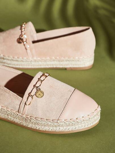 SHUZIA نسائية موضة كاجوال مريحة إسبادريل بأصابع مستديرة