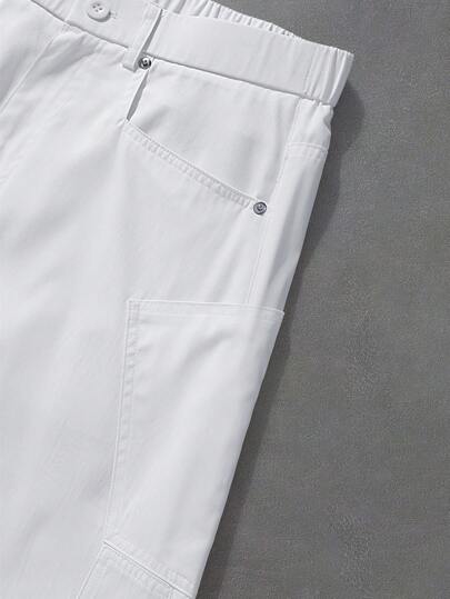 Manfinity EMRG سراويل رجالي ذات لون أحادي بفضفاضة بشكل عارضي مناسبة للصيف