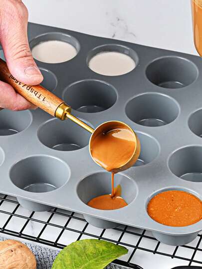 قالب سيليكون للخبز مكون من 24 تجويف، قالب كيك، صينية قوالب ثلج، قالب سيليكون دائري غير لاصق صغير لكعك وقوالب الثلج