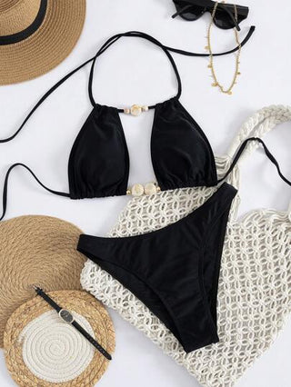 Swim SXY ملابس سباحة نسائية مثيرة للظهر ذات ربطة خلفية، طقم بيكيني أنيق للشاطئ والصيف