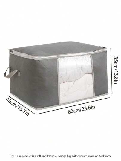 1 قطعة كيس تخزين سعة كبيرة، كيس تخزين للبطانيات غير منسوج، كيس تخزين وتنقل للبطانيات، كيس تخزين للأشياء والملابس، للتخزين الموسمي والتنظيم ديكور الخريف ديكور المناسبات ديكور الغرفة ديكور المنزل ديكور غرفة النوم