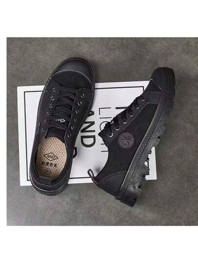 أحذية سلامة رجالية جديدة، مضادة للانزلاق، مقاومة للبلى، خفيفة الوزن، لمواقع البناء، بلون أحادي، من الألياف البوليستر، بطراز شحن خارجي، للاستخدام في كل الفصول