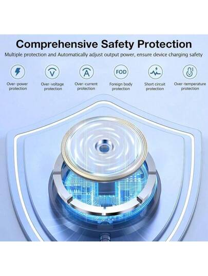 شاحن لاسلكي مغناطيسي متوافق مع هاتف آيفون 13 برو ماكس ويدعم الشحن المغناطيسي مقاس 16 إنش. متوافق مع آيفون 15 بلس و 14 و 13 و 12 و 11. إكسسوارات شحن للهاتف مناسبة للمكتب والسكن والمنزل