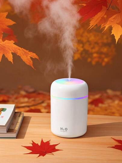 مرطب صغير متعدد الألوان، سعة 300مل، يعمل بطاقة USB، متوفر ب- 3 ألوان، مع ضباب بارد وضوء ماكث للأجواء الرومانسية. مرطب مع 5 أنواع من الزيوت العطرية الأساسية للاستخدام في السيارات وغرف النوم وغرف المعيشة والمكاتب والمرطبات الصغيرة للسيارة وديكور غرف النوم.
