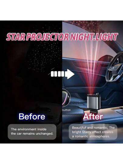 شاحن سريع للسيارة 66 واط 4 في 1 مع كابلات قابلة للسحب، منافذ USB وPD، متوافق مع هواتف iPhone 16/15/14/13/12/11 برو ماكس وغيرها، يتضمن مصباح إسقاط سماء نجمية