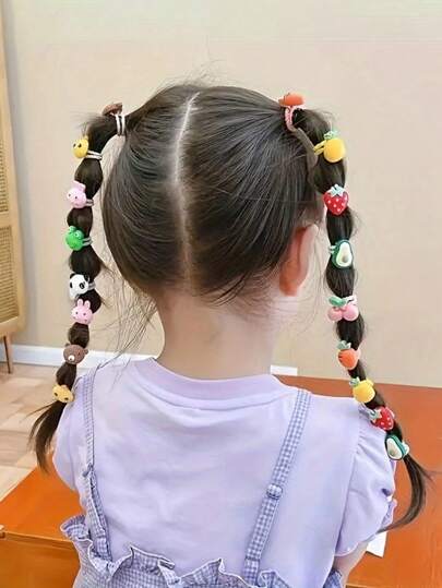 100/90/80/70/60/50/40/30/20/10 قطعة/مجموعة حلقات لأصابع الأطفال الصغار وحبال شعر صغيرة بألوان عشوائية وأشكال أميرات كرتونية ، إكسسوارات أطفال معبأة في أكياس بلاستيكية