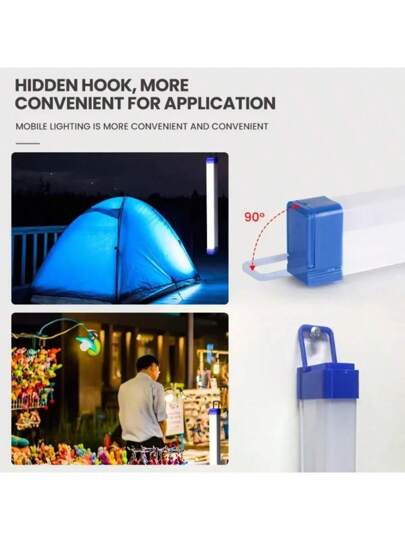 1 قطعة إضاءة عمل محمولة بخطاف وسنارة مغناطيسية ب- 3 أوضاع إضاءة، شحن بالمنفذ الأمريكي، مصباح طوارئ للسوق والتخييم، سراج خيمة معلق، إضاءة خارجية للممرات والحديقة والباحات