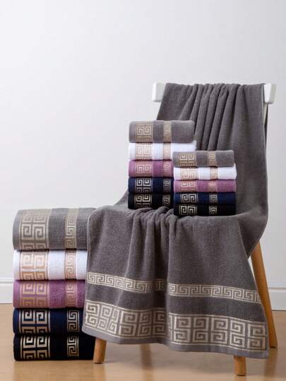 قطعة واحدة من منشفة الاستحمام القطنية الرفيعة، متعددة الألوان، بنقشة جاكار مبسطة، مستطيلة المقاس 70*140سم للبالغين من الجنسين، للسباحة والاستحمام والتغليف أو منشفة اليد 34*74سم أو منديل 34*34سم، سريعة التجفيف، ماصة، ناعمة، مناسبة للحمام والمطبخ...