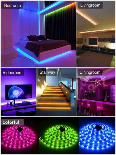 NBBUFF جهاز تحكم عن بعد 24 مفتاح , شريط إضاءة LED RGB بخلفية التلفزيون ذو منفذ USB 5 فولت، مناسب لغرفة الدراسة, أسفل المكتب، إضاءة ديكور للحاسوب والمراقبة وغرفة المعيشة والنوم، أضواء LED عالية الجودة, هدية عيد ميلاد أو تخرج (الموصى به 1 متر إلى 5 متر للتل