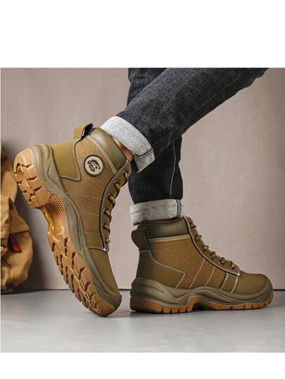 بوت أمان للرجال بطرف من الصلب، مقاومة للكسر والثقب، ثلاثية الوظائف، مقاومة للانزلاق والتآكل، تنفس للخارج، امتصاص الصدمات، بوت عمل للخروج