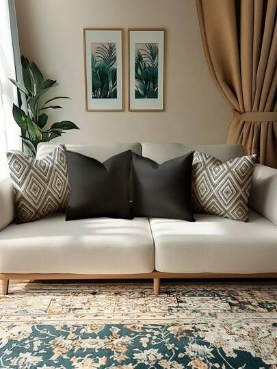 4 أغطية وسائد زخرفية، أغطية وسائد من الكتان بنمط هندسي، من قماش الكتان العتيق، بسوستة مخفية، قابلة للغسل، بنمط خطوط حديثة بسيطة، إغلاق بسوستة، أغطية وسائد زخرفية منزلية، أغطية وسائد أريكة/غرفة المعيشة/غرفة النوم، بدون وسادة داخلية'