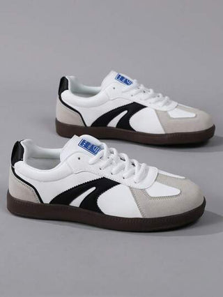 أحذية رياضية خفيفة الوزن ذات قاع ناعم للرجال، أحذية كاجوال ذات أصابع مستديرة وأربطة