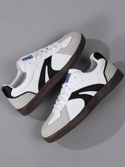 أحذية رياضية خفيفة الوزن ذات قاع ناعم للرجال، أحذية كاجوال ذات أصابع مستديرة وأربطة