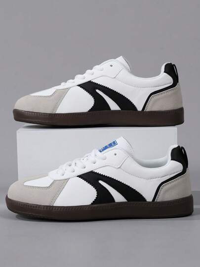 أحذية رياضية خفيفة الوزن ذات قاع ناعم للرجال، أحذية كاجوال ذات أصابع مستديرة وأربطة