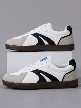 أحذية رياضية خفيفة الوزن ذات قاع ناعم للرجال، أحذية كاجوال ذات أصابع مستديرة وأربطة