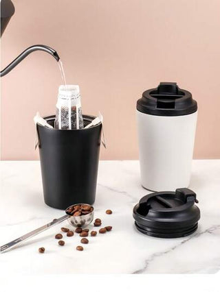 1 قطعة كوب معدني بألوان سادة ومدرج مقاوم للبرودة، كوب قهوة مزدوج الطبقة للمكتب وبيزنس، كوب سيارة محمول، أكواب قهوة عصرية بسيطة، هدايا عيد الميلاد للحبيبة، عيد الحب، عيد الأم، عيد الأب