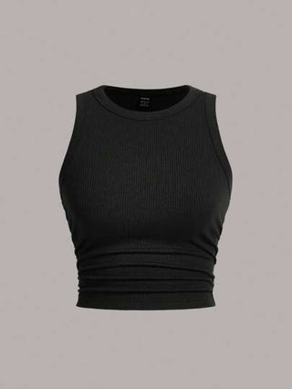 EZwear اللانس التابع ذو الألوان المتعددة للنساء، بخصر مضلع مخمد مصنوع من الصوف المحبوك، بدون أكمام، مناسب للصيف