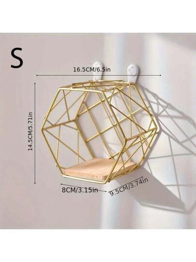 أثاث مكتبي قطعة واحدة من رف الحائط المعدني السداسي الشكل، ثلاثة أحجام مختلفة، بدون حفر مطلوب، رفوف لتعليق الحائط، ديكور حائط فني DIY، رف كتب، حامل نباتات، رف عرض، خزن موفر للمساحة، لديكور حائط المنزل