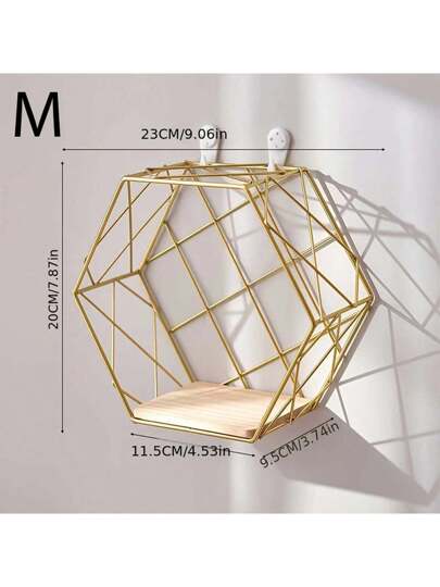 أثاث مكتبي قطعة واحدة من رف الحائط المعدني السداسي الشكل، ثلاثة أحجام مختلفة، بدون حفر مطلوب، رفوف لتعليق الحائط، ديكور حائط فني DIY، رف كتب، حامل نباتات، رف عرض، خزن موفر للمساحة، لديكور حائط المنزل