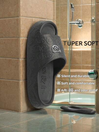 نعال داخلية مرسوم عليها وجوه دببة كرتونية للنساء، نعال مسطحة ناعمة مريحة متعددة الاستخدامات للصيف للاستخدام الداخلي والخارجي، نعال حمام يونيسكس من الإيفا مانعة الانزلاق ومنفذة للهواء