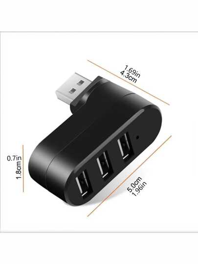 وصلة متعددة المنافذ 3 في 1 ب- 3 منافذ USB و 1 منفذ نوع C ، موسع دوار