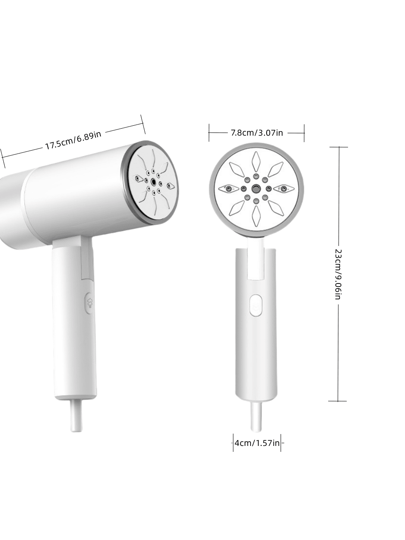 ESUPER بخاخ أقمشة ملابس محمول، بخاخ بخار للملابس 1200 وات، إزالة التجاعيد من الأقمشة، حجم صغير وقابل للنقل للسفر (أبيض)
